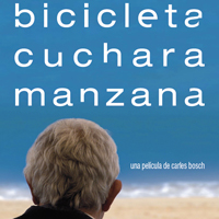 Bicicleta, cuchara, manzana